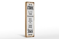 Holzschild Spruch 46X10 Cm Stark Ist, Wer Eine Tafel Schokolade Deko Schild