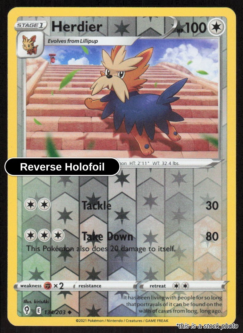 Herdier Reverse Holofoil Uncommon SWSH07 134/203 LP