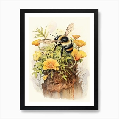Rusty Patched Bumble Bee Beehive Wa gerahmtes Wandbild Poster Leinwanddruck Bild