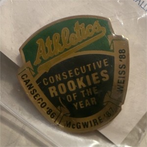 Oakland Athletics Consecutive Rookies of the Year Pinback Canseco McGwire
