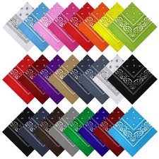 24 Pack Bandanas for Men Women, Paisley Pattern Bandana Bulk Headbands Men Ha...