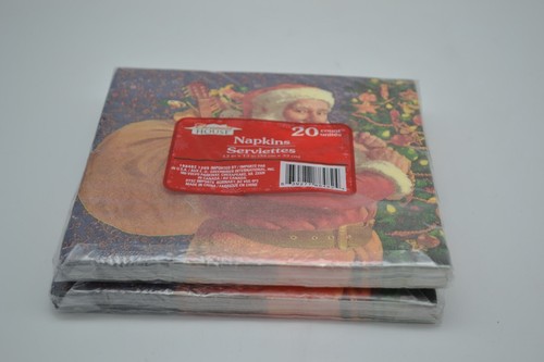 Set of Christmas House Santa and Toy Sack Napkins 20 count each 13 x 13 inch - Picture 3 of 6