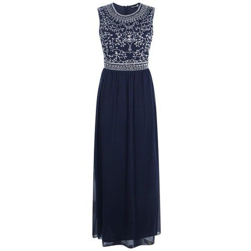 BOOHOO BOUTIQUE EMBELLISHED CHIFFON MAXI DRESS Navy UK 8 RRP £35 LN026 GG 14 - Picture 2 of 4