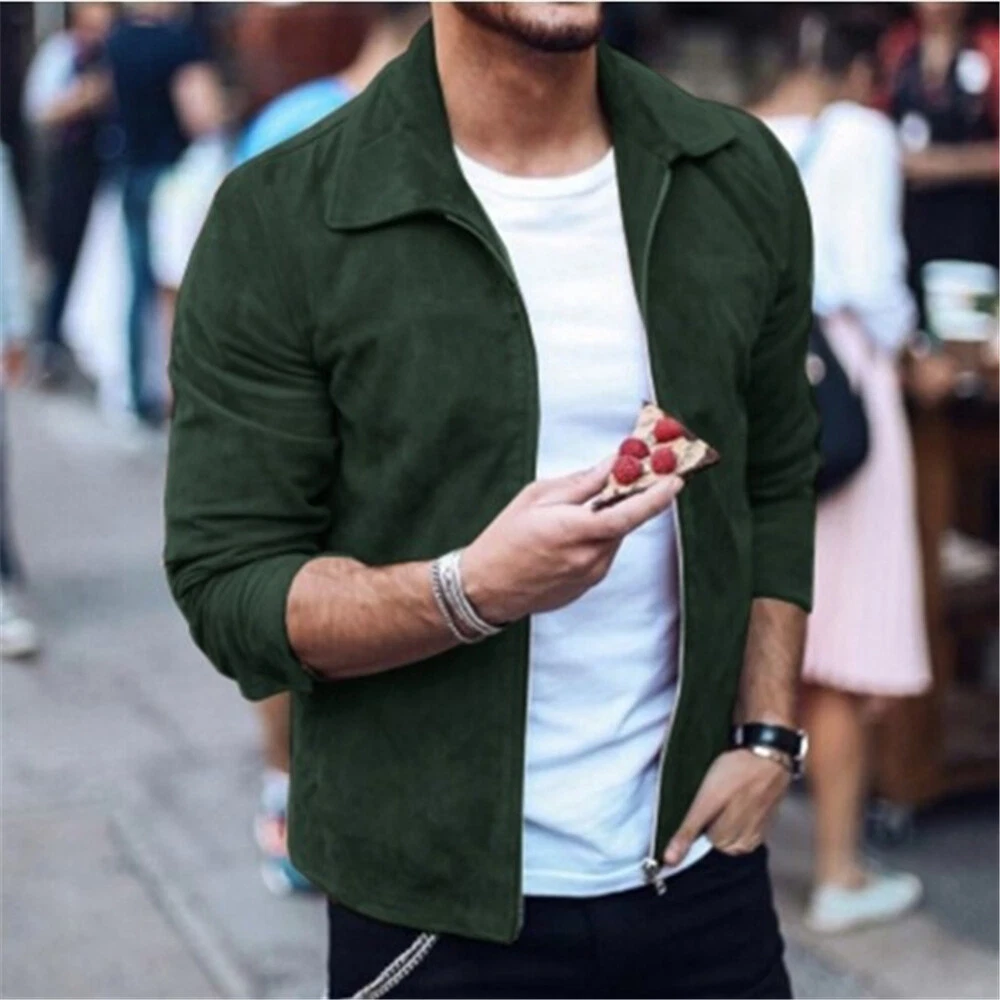 Men s Solid Color Running Casual Sports Fashion Jacket Velvet Coat Sweatshirts