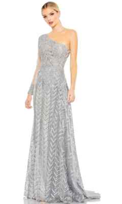green emerald velvet dress Mac Duggal Women's Embellished Floral One Shoulder Gown