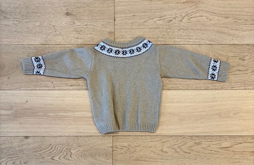 La Coqueta Boys Tan Fair Isle Wool Sweater Size 4/5Y - Picture 2 of 2
