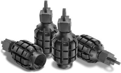 4x Black Creative Styling Tire Valve Stem Caps Covers Fits Universal