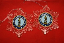 Army National Guard Clear Plastic Large or small Snowflake Shaped Ornament