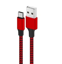 Braided USB C Type-C Fast Charging Data SYNC Charger Cable Cord 6 Ft. Long.