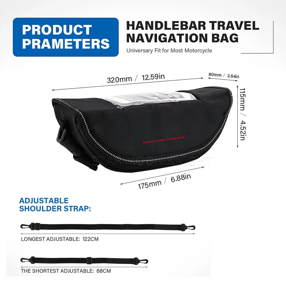 Bolsa de manillar de viaje para Ducati Multistrada 1200 950 1260 V4 V4S 797 Foto 3 de 4