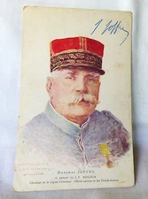 c1917 American Red Cross POST CARD French Marshal Joseph Joffre Art J F Bouchor
