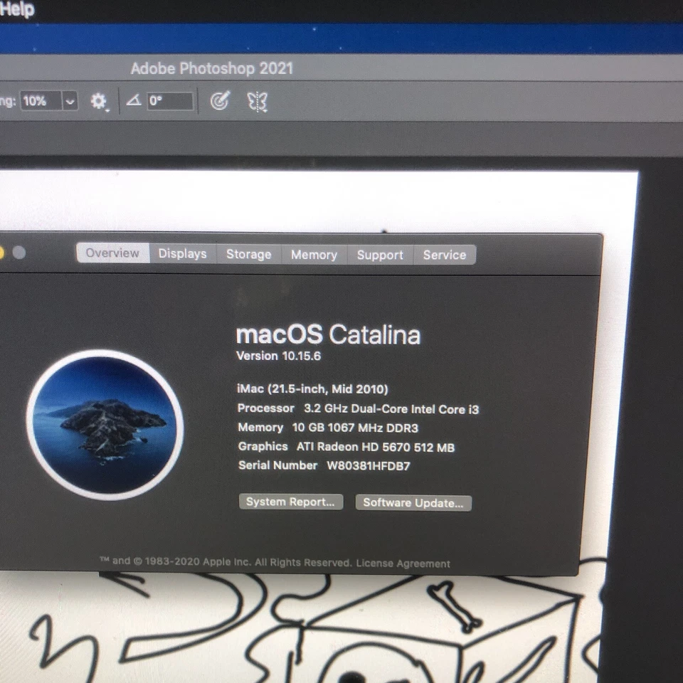 Used iMac MC784LL/A (Mid-2010) - 21.7 Core i3 - 2.9GHz - 10GB/1TB HDD - Image 2 of 4