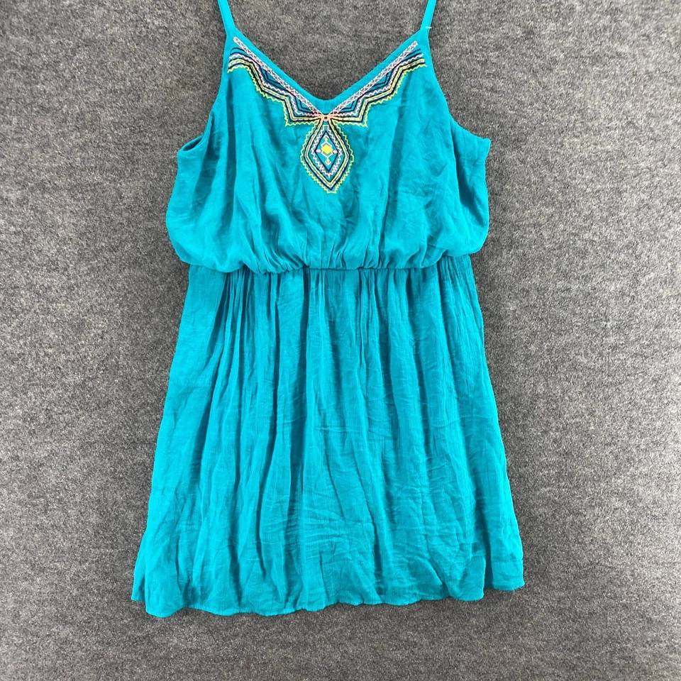 Vestido Maurices Mujer 3 Azul Vaina Corto Elástico Cintura Cuello en V Sin Mangas Informal Foto 4 de 4