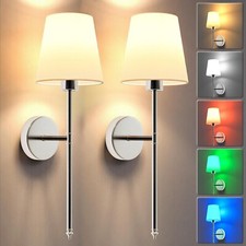 Wall Lights Battery Operated Wall Sconces Set of 2,Silver Wireless Wall Sconces