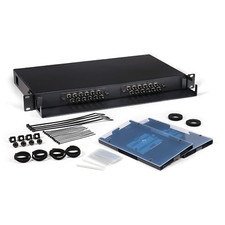 Fiber Optic Patch Panel, Rack Mount, 1 RU, Includes 2 ST Adapter Plates, Singlem