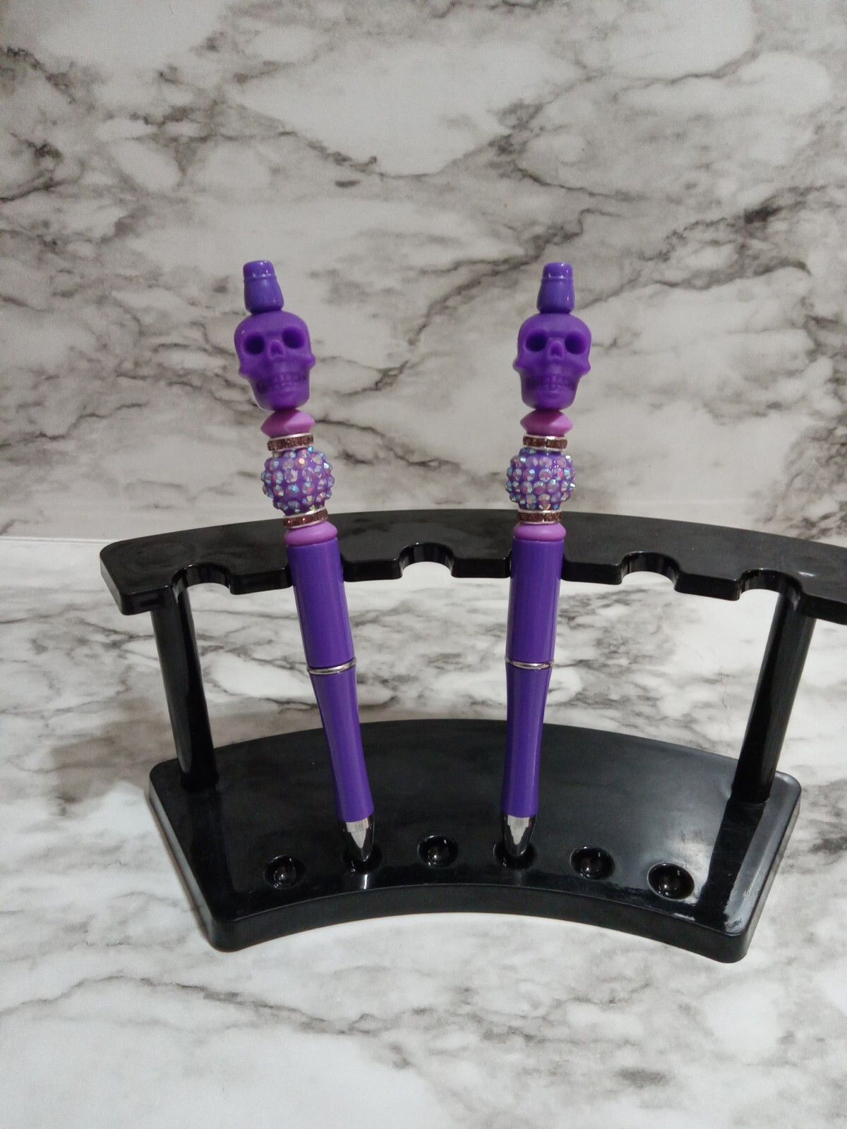 pens new 2 Handmade Purple Skull Extra Ink Refill Per Each Pen Purchased-image