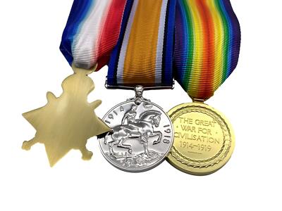 WW1 Medal Trio, 1914/15 Star, British War And Victory Medals, Full