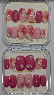 Handmade Custom Gel Press On Nails 24 Piece with Installation Kit Included!