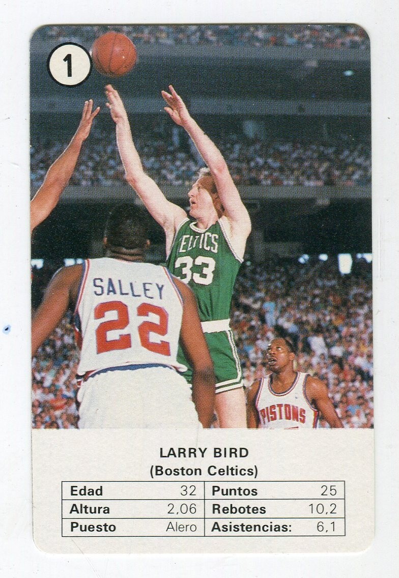 Larry Bird 1988 Fournier NBA Estrellas Card #1 99220