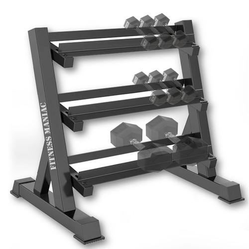 Dumbbell Rack 3-Tier Multilevel Weight Storage Organizer for Home Gym - Imagen 4 de 6
