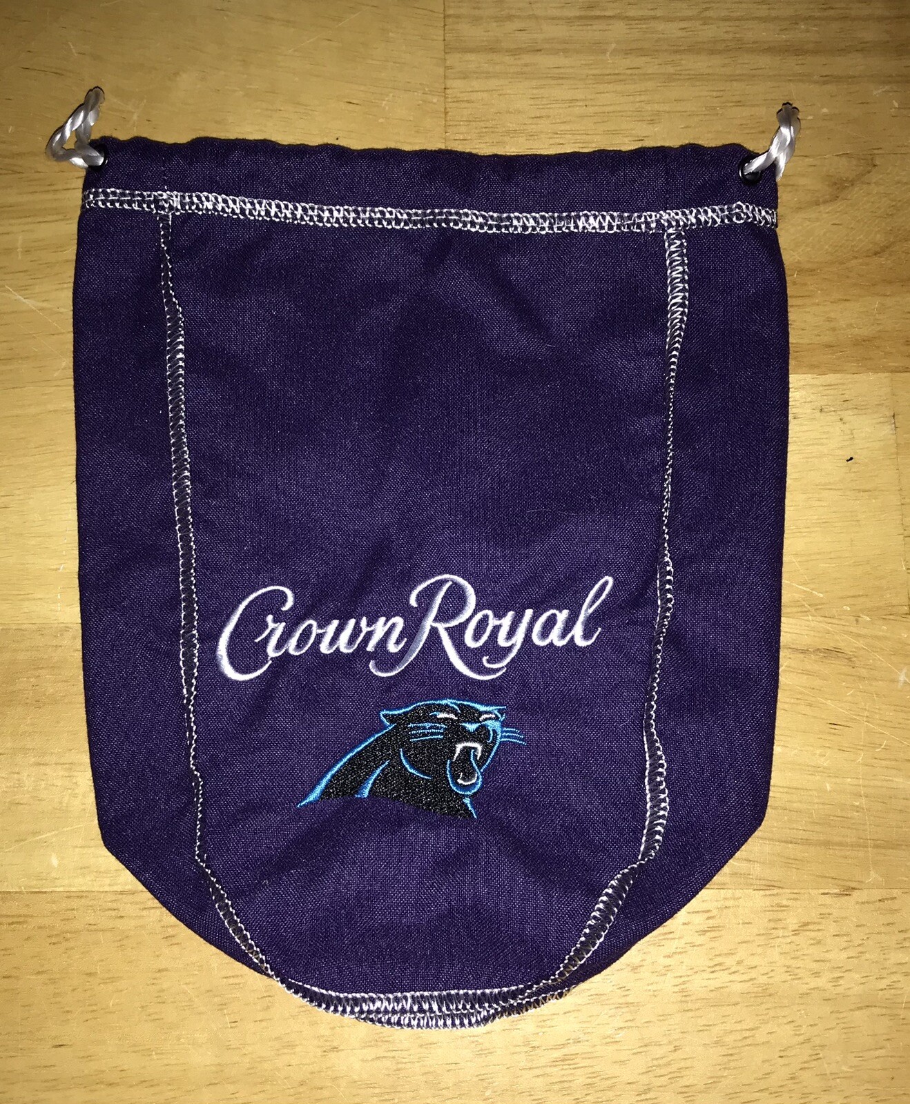 Custom Crown Royal Purple Bag w/ Carolina Panthers NFL Patch-image