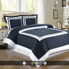 Hotel 100 Cotton Duvet Cover Set Full - Queen - King - Calking Duvet and Shams