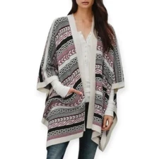 Aritzia Golden TNA Alpaca and Wool Blend Oversize Tribal Shawl Wrap Small/Medium