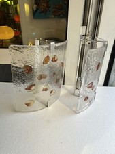 COPPIA DI GRANDI APLIQUES 70s VETRO MURANO MAZZEGA NASON ITALIAN DESIGN SCONCES