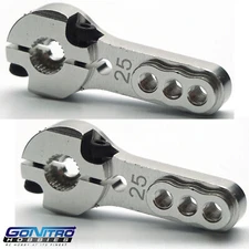 Go Nitro Hobbies 25T 3 Hole Alum. Heavy Duty Servo Arm 2 Silver Futaba / Savox