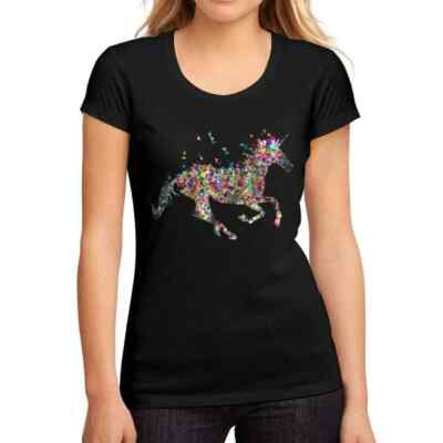 Damen Grafik T-Shirt Multicolor Einhorn   Multicolor Unicorn