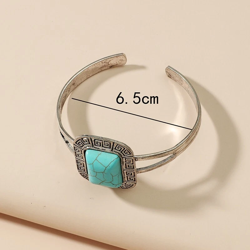 Unique Natural Energy Stone Healing Solitaire Turquoise Bracelet - Image 3 of 4