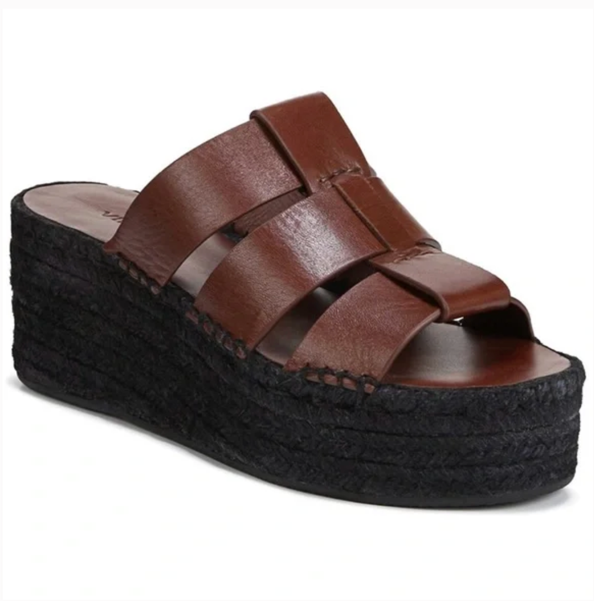 Vince Sabella Mahogany Brown Espadrille Wedge Sandals 