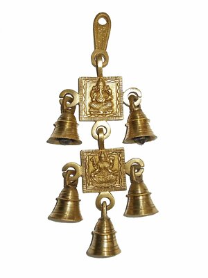 New Decorative Two Layer Brass Wind Chime with Goddess Lakshmi & Ganesha 