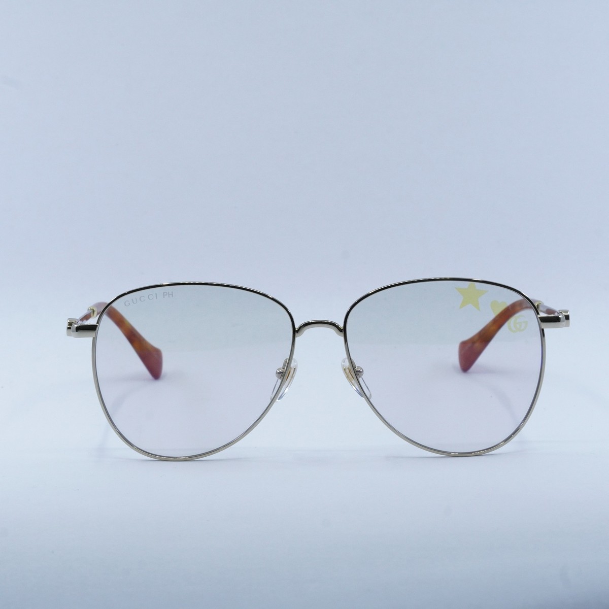 New GUCCI GG1419S 004 Gold/Clear to Violet with Star Pattern  display picture 1