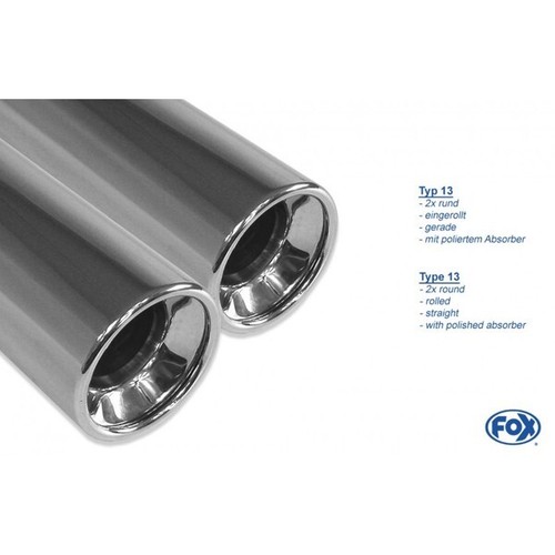 FOX Duplex Edelstahl Sportauspuff je 2x80mm Absorber für Seat Leon 1P ab Bj.05 - Bild 3 von 6