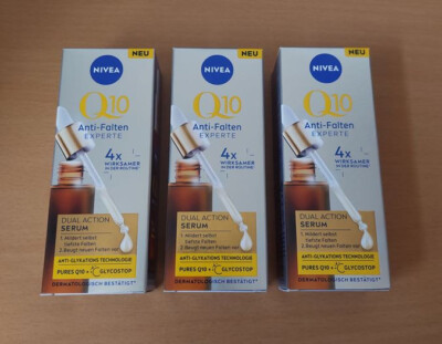 NIVEA - Q10 Dual Action Serum - 3mal 30ml - Anti-Falten Experte / Glycostop NEU
