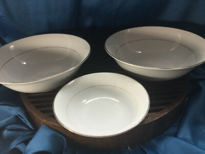 3 JC PENNEY Home Collection China Double Gold Band serving vegetable bowls IMPER