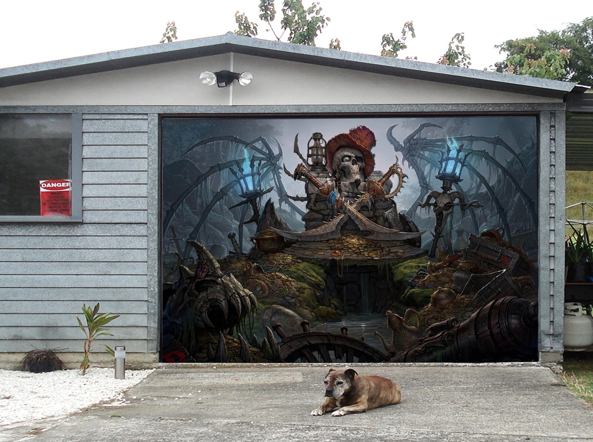 3D Pirate Skull N429 Garage Door Murals Wall Print Wall UK