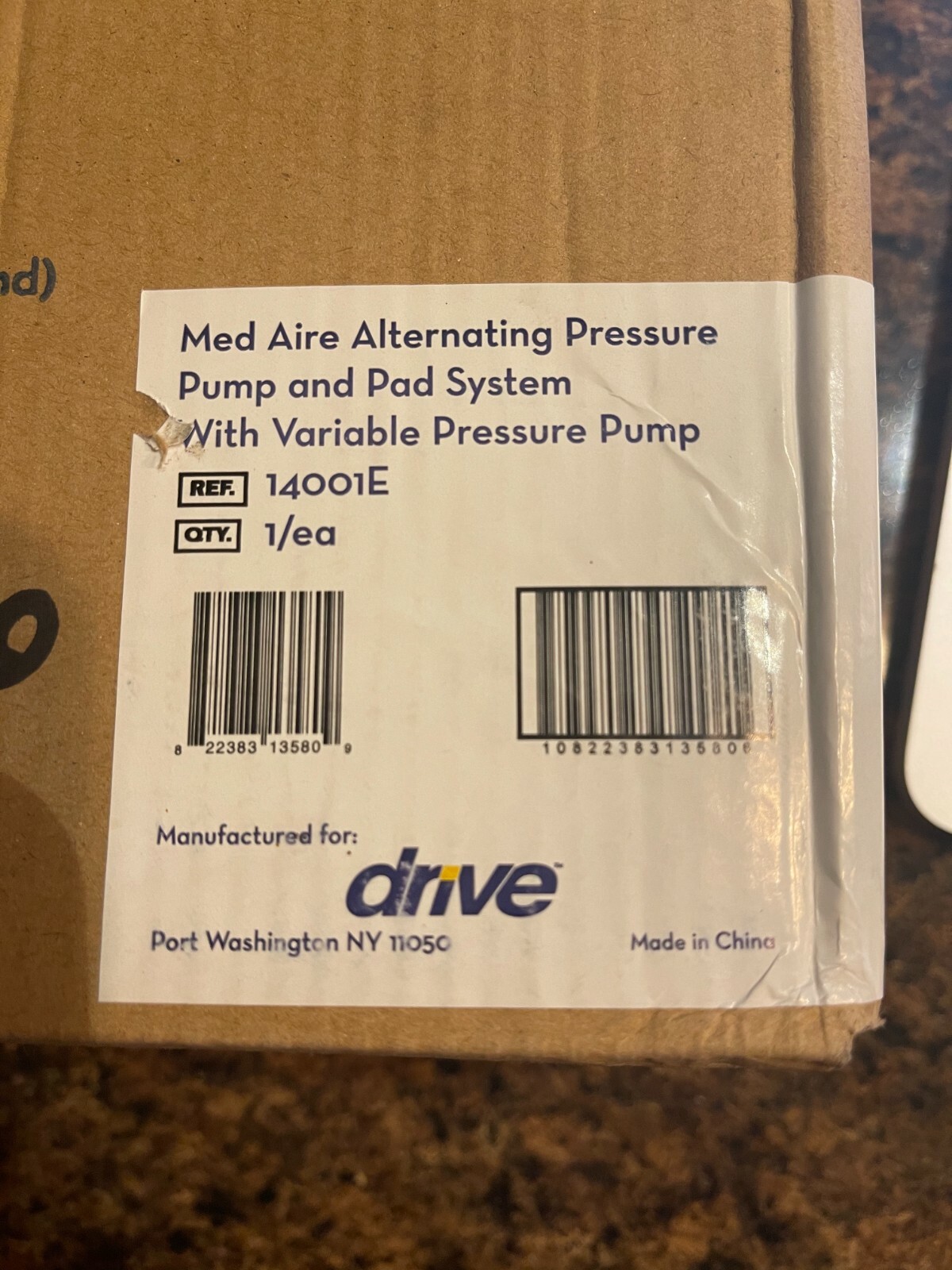 NEW Drive Medical Med Aire Alternating Pressure Pump & Pad Model 14001E