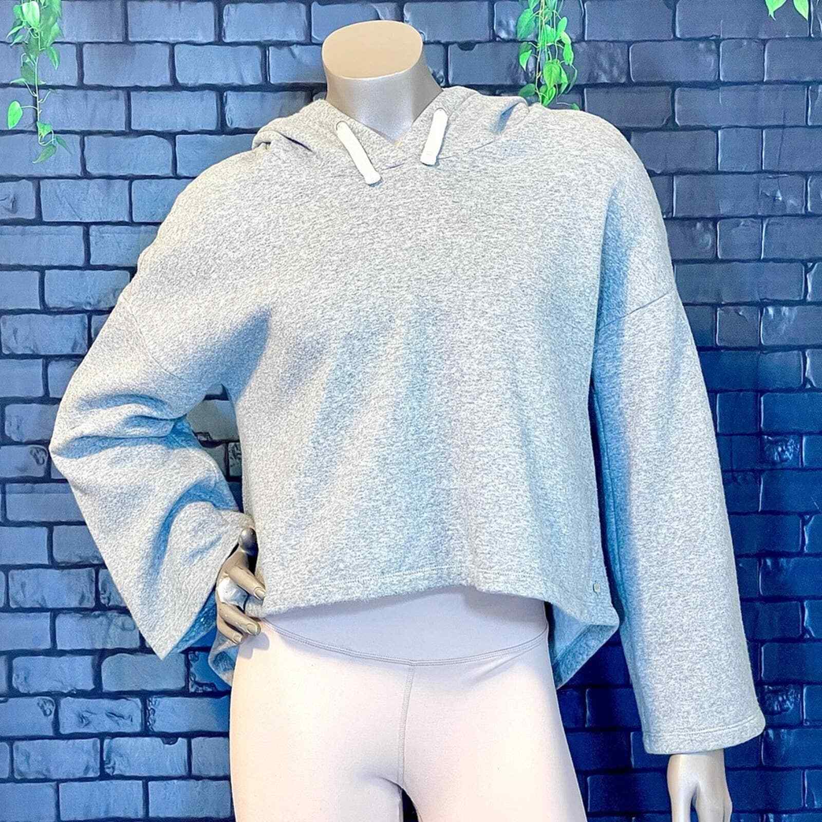 Fabletics cropped, high/low, pullover, grey hoodie - image 1