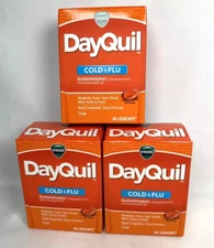 3x Vicks DayQuil Cold & Flu Multi-Symptom Relief - 48 Liqui Caps each = 144
