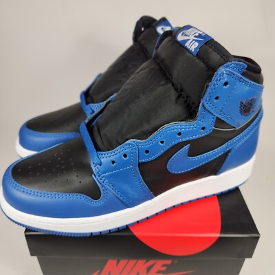 Nike Air Jordan 1 High OG GS 7Y / Women's 8.5 Marina Blue Black White 575441-404