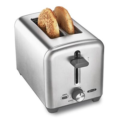 Bella 2 Slice Stainless Steel Toaster Extra Wide Slots with 6 Browning Options