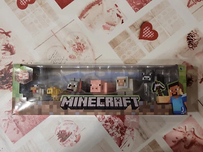 MINECRAFT SERIES 2 2014 MOJANG ANIMAUX SET 6 COW SHEEP PIG WOLF OCELOT CHICKEN - Photo 1/4