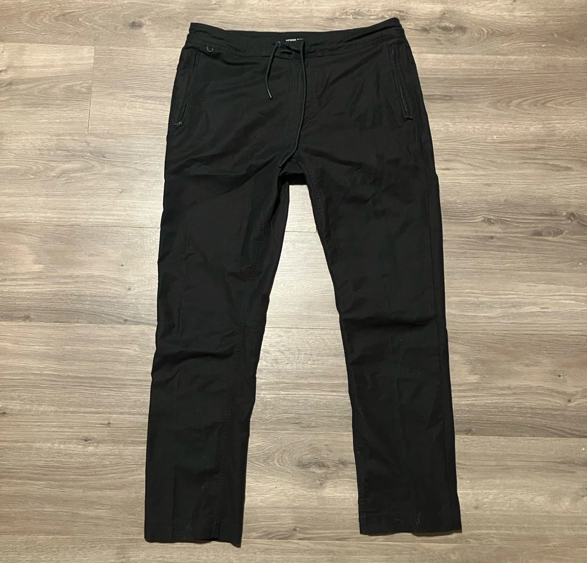 Roark Layover Traveler Pants Mens 34x30 Black Travel Hiking Outdoors Casual