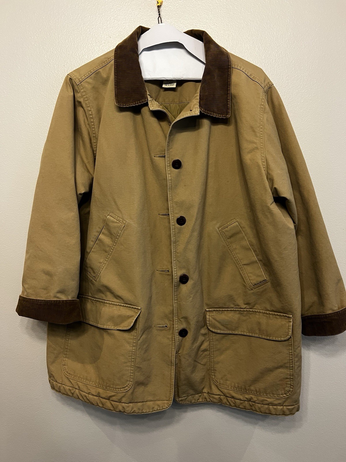 LL Bean Corduroy Barn Chore Coat Jacket  Womens Size 3X Vintage Tan Brown