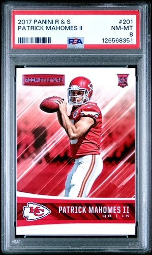 Patrick Mahomes 2017 Panini Rookies And Stars RC #201 PSA 8