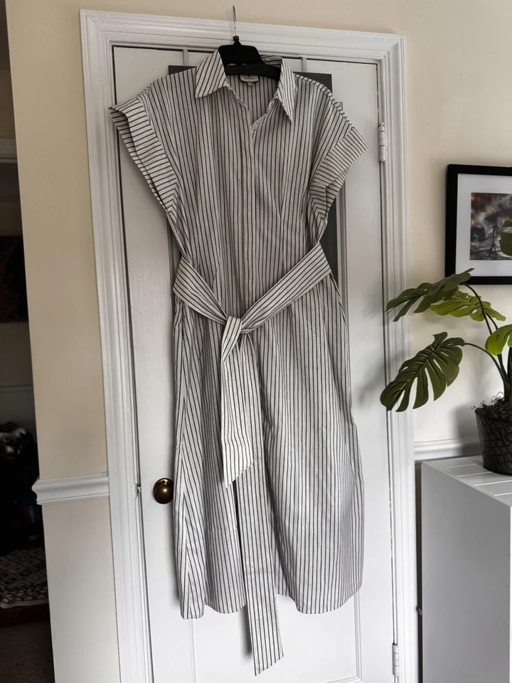 Tuckernuck Linen Stripe Mini Callie Dress With Belt XXXL Chic Preppy Minimalist  - Image 4 of 4
