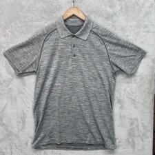 Lululemon Metal Vent Tech Polo Men's Medium Heather Gray Wicking Athleisure.