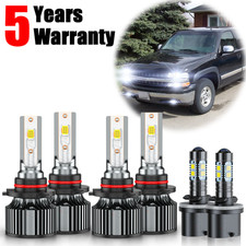 For GMC Sierra 1500 2500HD 1999-2006 6x LED Headlight Hi/Lo Beam Fog Light Bulbs